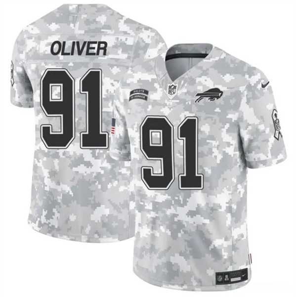 Men%27s Buffalo Bills #91 Ed Oliver 2024 F.U.S.E. Arctic Camo Salute to Service Limited Stitched Jersey Dzhi